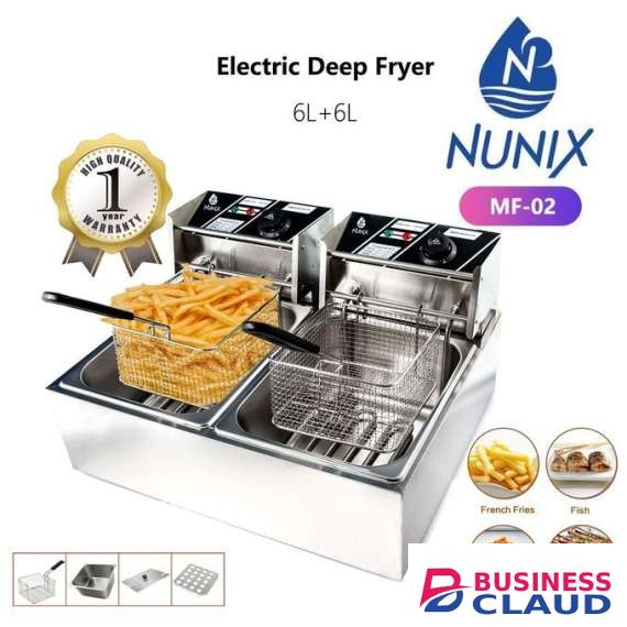 Nunix DS-02 6L+6L Electric Double Deep Fryer