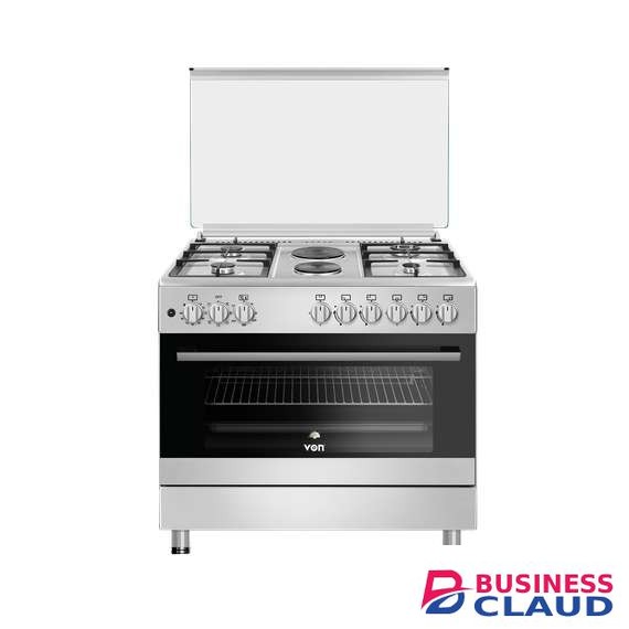 Von VCF964271FFX 4 Gas 2 Electric cooker