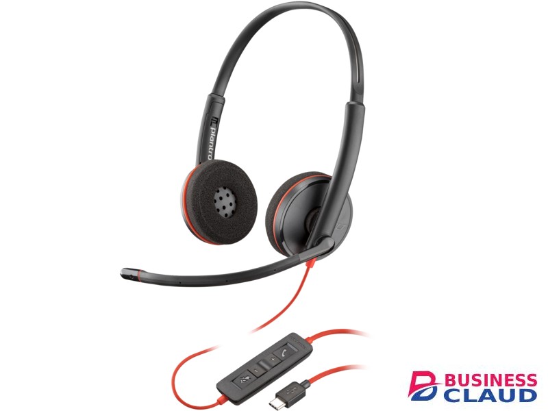 Plantronics 3220 Stereo USB C Headset with USB C/A Adapter