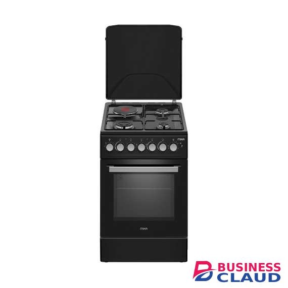 Mika MST5060P33EBL 3 Gas Pipe Burners 1 Rapid Hot Plate Cooker