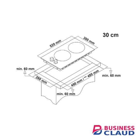 Simfer H3201VGRIM 30CM 2 Gas Hob