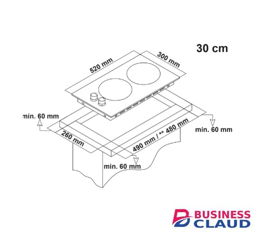 Simfer H3201VGRIM 30CM 2 Gas Hob