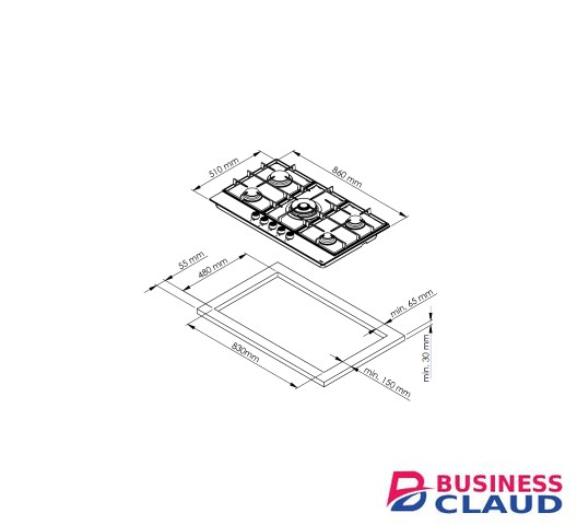 Von VBBG9061WFK 90cm 6 Gas Hob