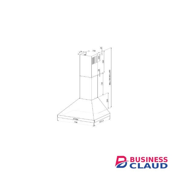 Von VBDP631MFX 60cm Built-in Chimney Hood