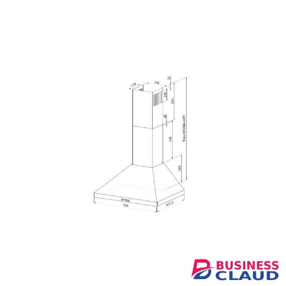 Von VBDP631MFK 60cm Built-in Chimney Hood