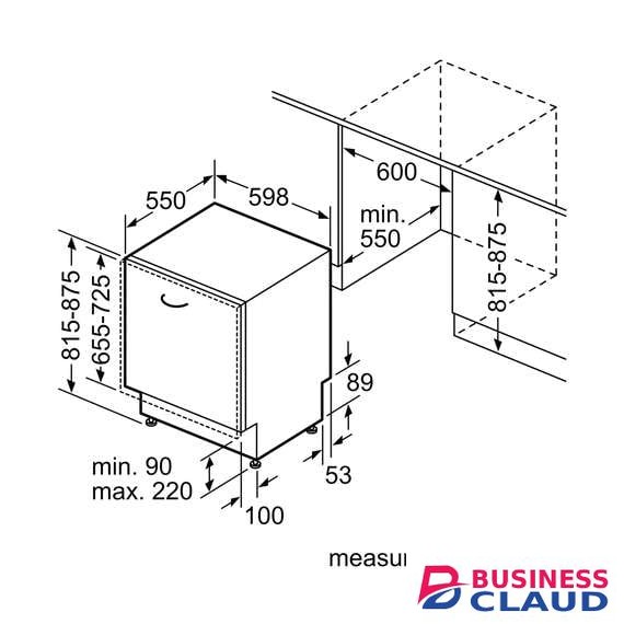 Bosch SMV26AX00M 12 Place Setting Built In Dishwasher
