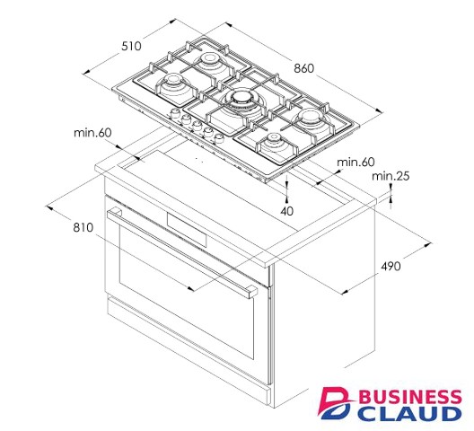 Simfer H9501VGVIM 4 Gas 1 Wok Hob