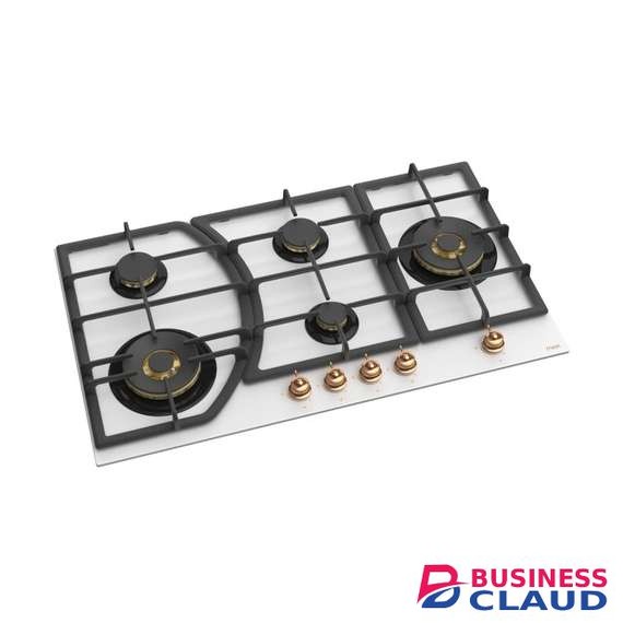 MIKA Built-In 90cm 5 Gas with 2 WOK BRASS SABAF Burner Gas Hob