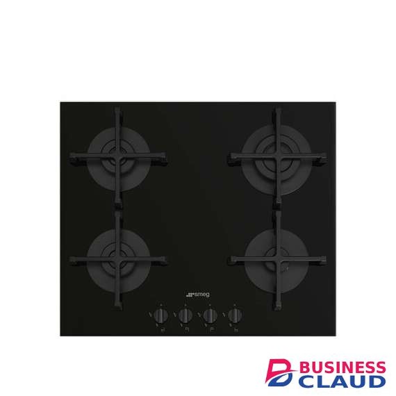SMEG PV264B 4 Gas Black Glass Cast Iron 60CM Built In HOB