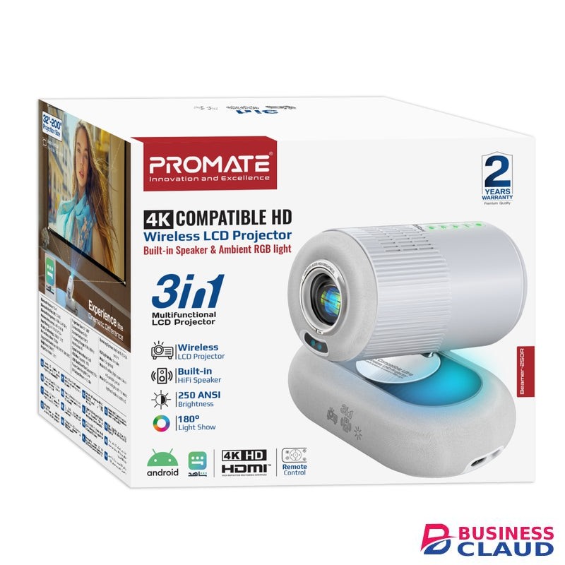 Promate Multi-function wireless 4K UHD Projector