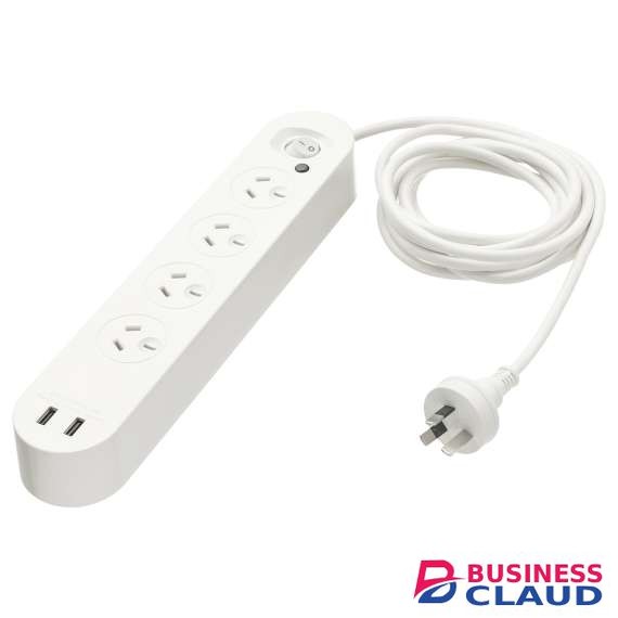 PowerPoint 13A 4 Way with 2 USB Ports Power Extension