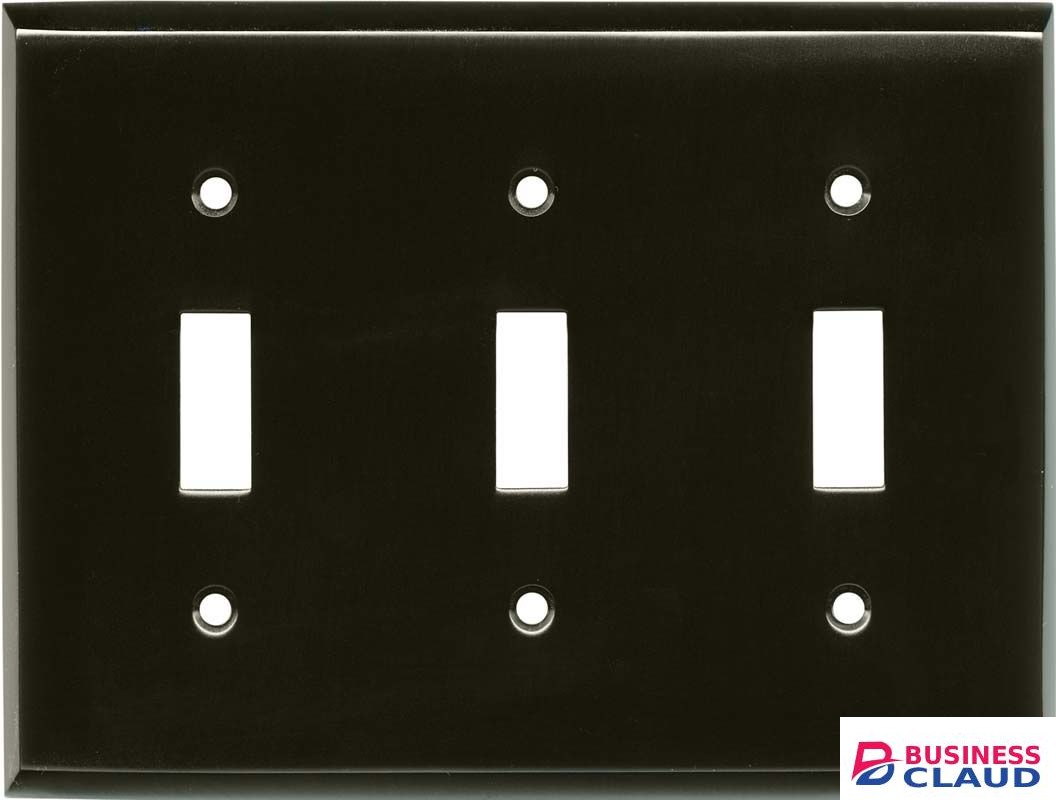 Tronic SR TSNK-03 3 Gang Black Nickel Metal Switch Cover Plate