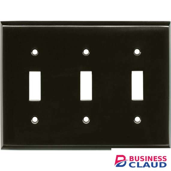 Tronic SR TSNK-03 3 Gang Black Nickel Metal Switch Cover Plate