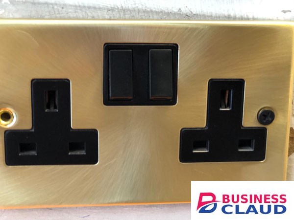 Carl and Gilberts 13A Satin Gold Twin Socket