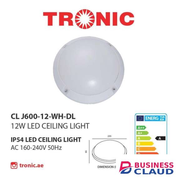 Tronic : CL J600-12-WH-DL 12w White Round LED Bulkhead