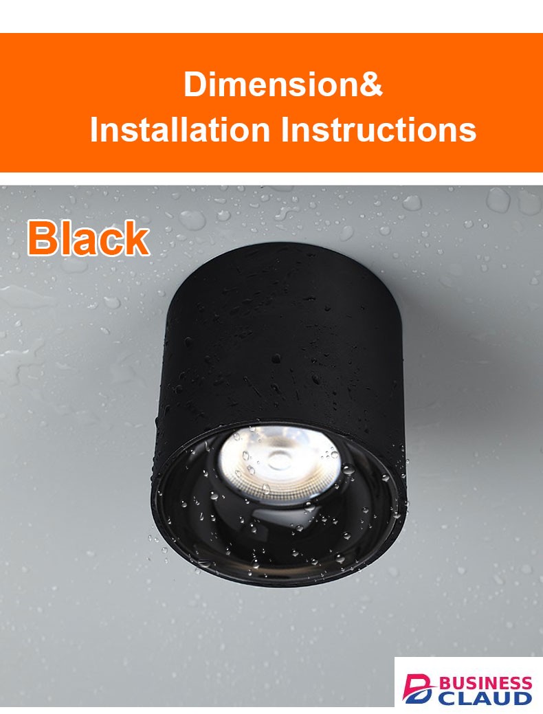 Illumat ILM0844LF LED 30W D90XH160MM 3000K Black Surface Downlight