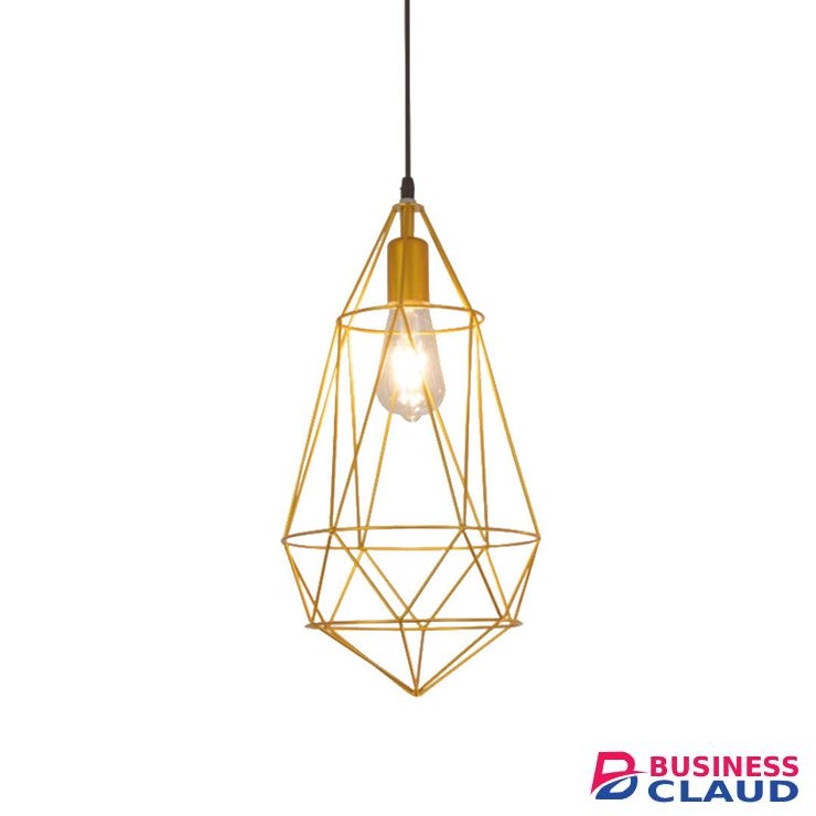 Tronic PL 8063-GO Gold Diamond Cage Pendant Lamp