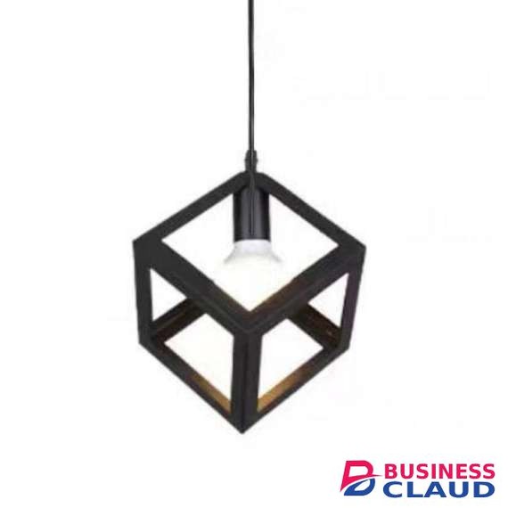 Tronic PL 7161-01-BK Black Square Cage Pendant Light