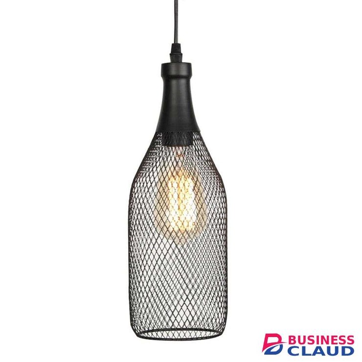Tronic PL 7675-BK Wire Mesh Bottle Pendant Light