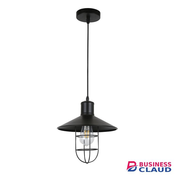 Tronic PL 7146-BK Black Vintage Pendant Glass Cage Light