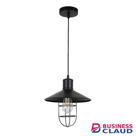 Tronic PL 7146-BK Black Vintage Pendant Glass Cage Light