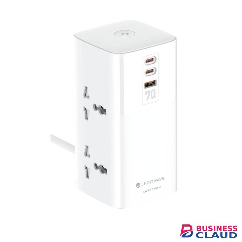 Lightwave LW-EXT-43U 4 Port Power Extension with 4 USB Ports