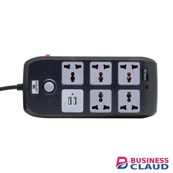 Lightwave LW EXT 52U 5 Port Power Extension with 2 USB Ports