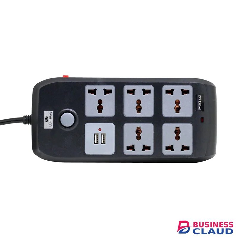 Lightwave LW EXT 52U 5 Port Power Extension with 2 USB Ports