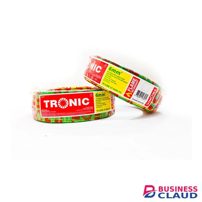 Tronic TK SCRE-ST-0060-YG 6.0mm Yellow/Green Single Core Cable