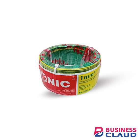 Tronic TK SCRE-SD-0010-YG PVC Insulated Yellow-Green 90M Single Core Electrical Cable