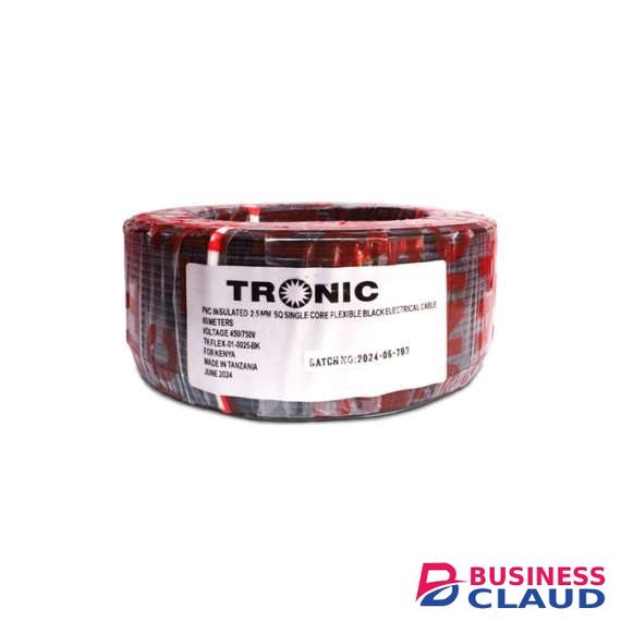 Tronic TK FLEX-01-0025-BK 90m PVC Insulated 2.5mm² Single Core Flexible Black Cable