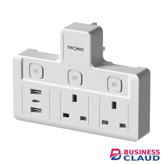 Tronic EC 7232-UB-BS 13A 3-Gang UK Socket Adaptor
