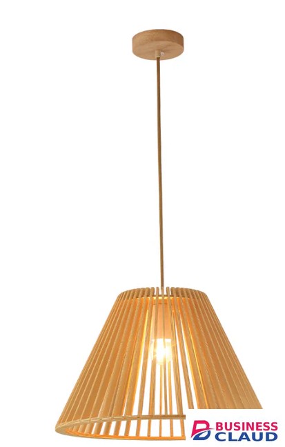 Tronic PL WD25-33 Wood Pendant Lamp – Conical Shade Design