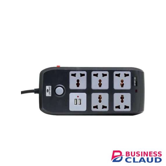 Lightwave 5 Way 2 x USB, Power Protection Extension Socket