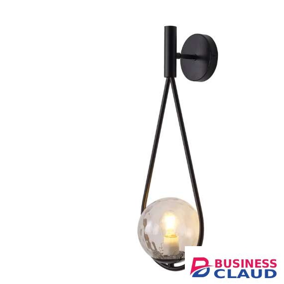 Tronic PL 1166-01-BK Teardrop Glass Accent Black Finish Wall Light