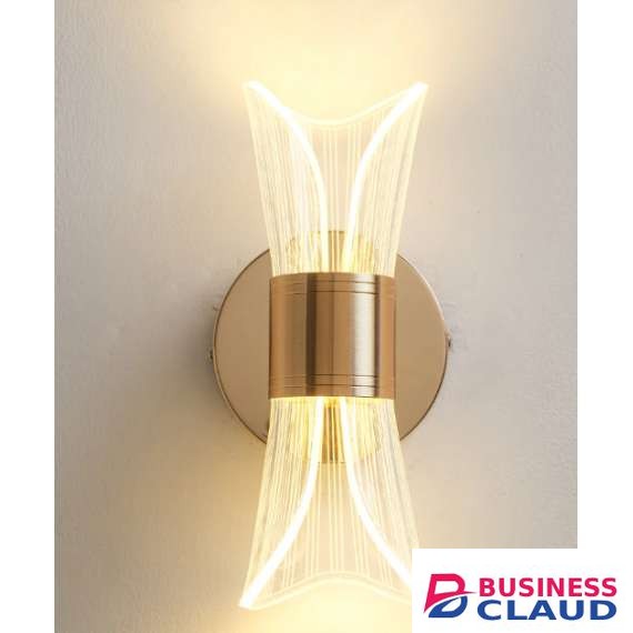 Tronic WH 2511-GO-TC Golden Beam Halo Wall Light with Clear Acrylic Detailing