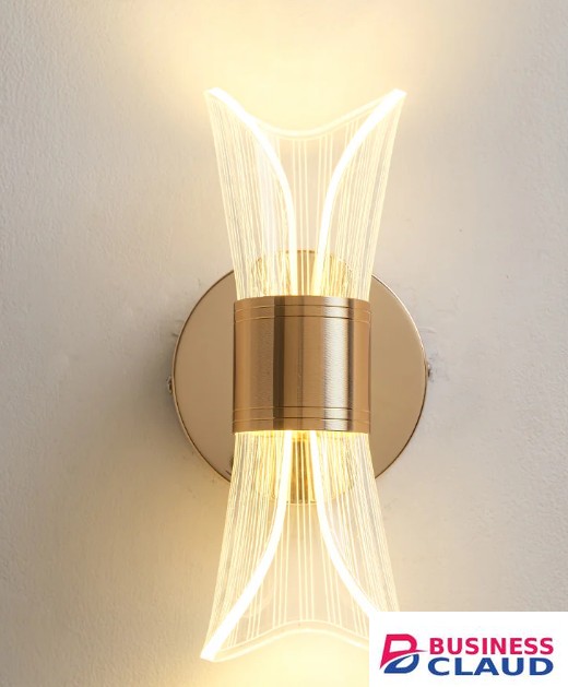 Tronic WH 2511-GO-TC Golden Beam Halo Wall Light with Clear Acrylic Detailing