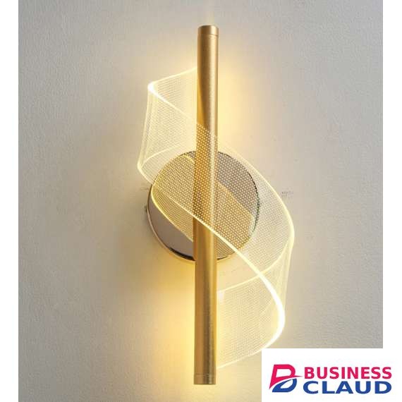 Tronic WH 2505-GO-TC Golden Swirl Accent Wall Light with Clear Acrylic Shade