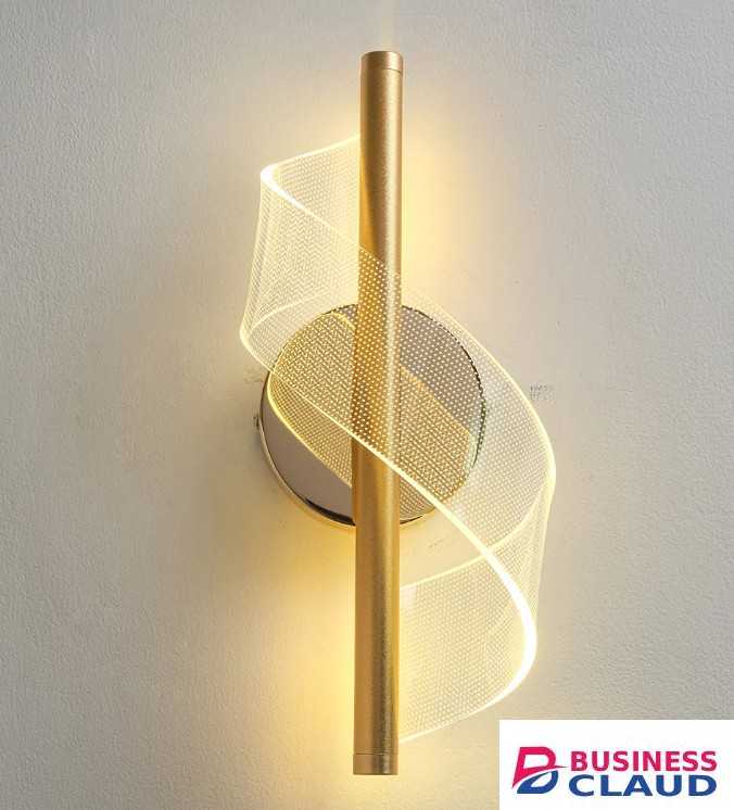 Tronic WH 2505-GO-TC Golden Swirl Accent Wall Light with Clear Acrylic Shade