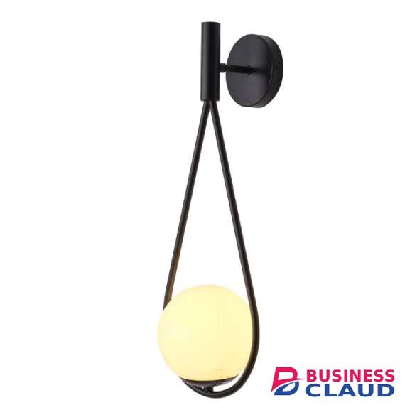 Tronic PL 1165-W1-BK Teardrop Globe Black Finish Wall Light