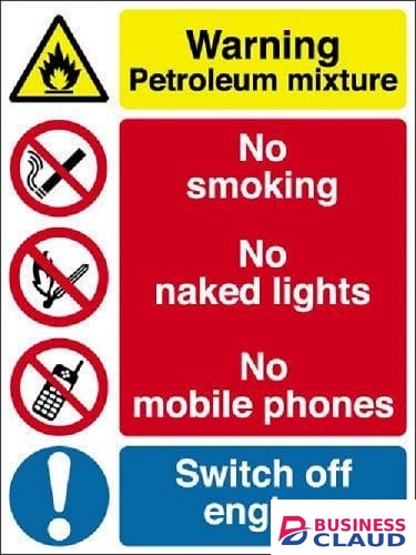 Petrol Station Warning Signs