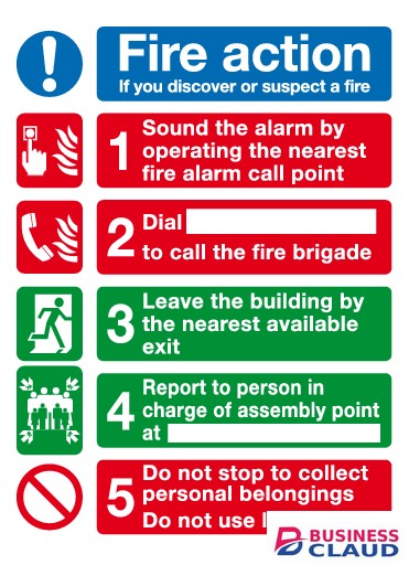 Fire Action Plan Sign