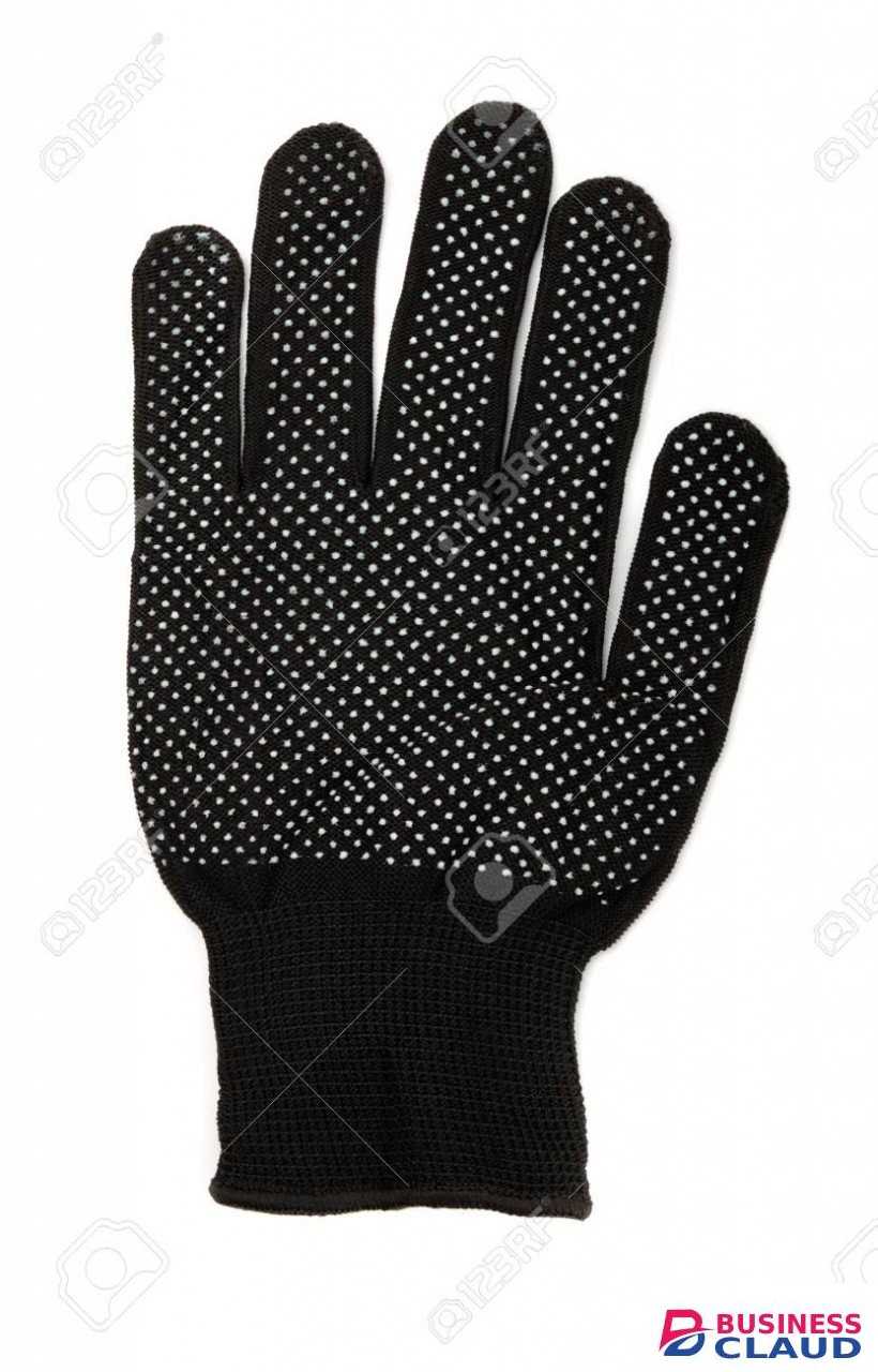PVC Dotted Black Cotton Gloves