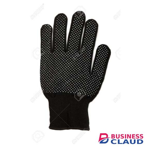 PVC Dotted Black Cotton Gloves