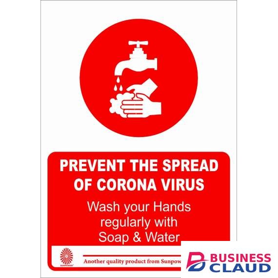 Wash Hands With Soap and Water Sign