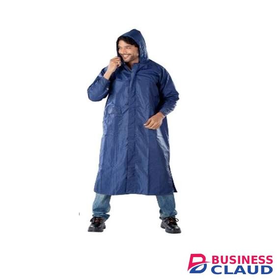 Plain Navy Blue Rain Coat