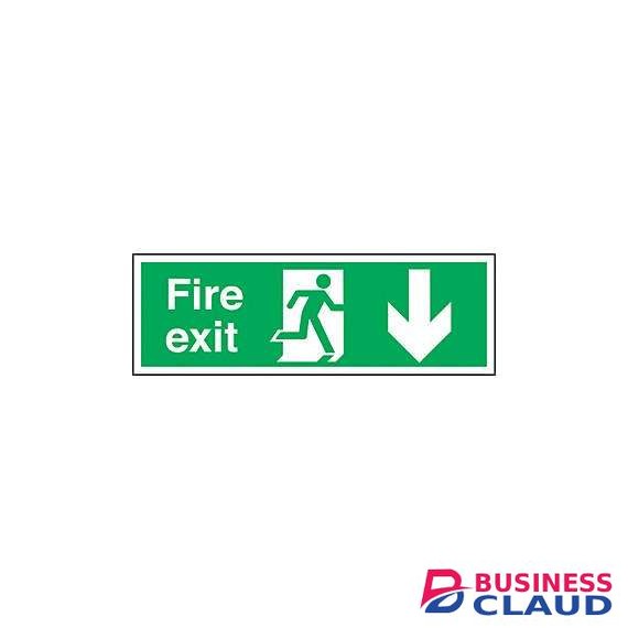 Fire Exit Arrow Down Sign