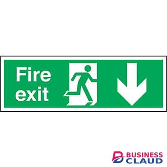 Fire Exit Arrow Down Sign