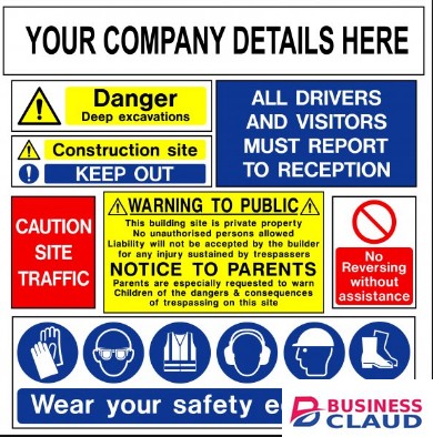 Safety Sign With Company Logo A1 Size