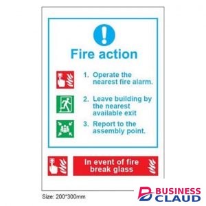 Fire Action 3 Instructions, Break Glass Sign